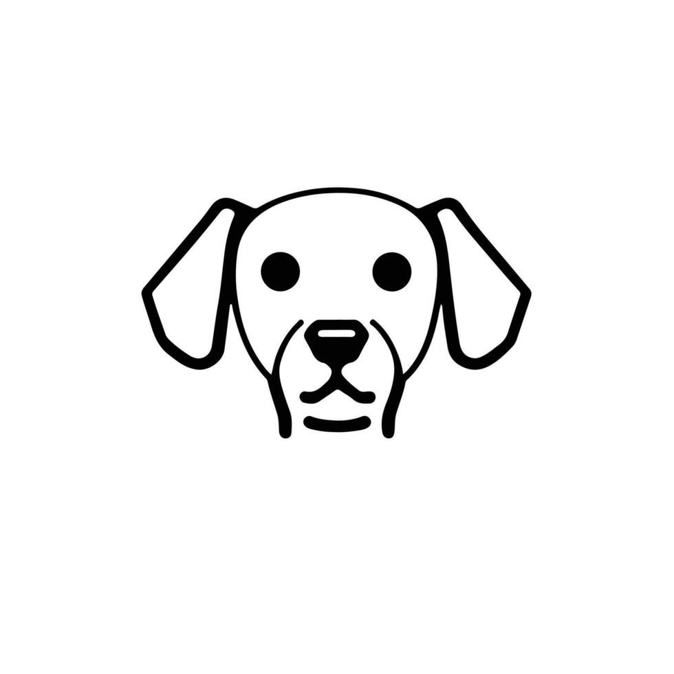 Dog head icon, dog face sign, dog face icon in line art, Vector graphics.