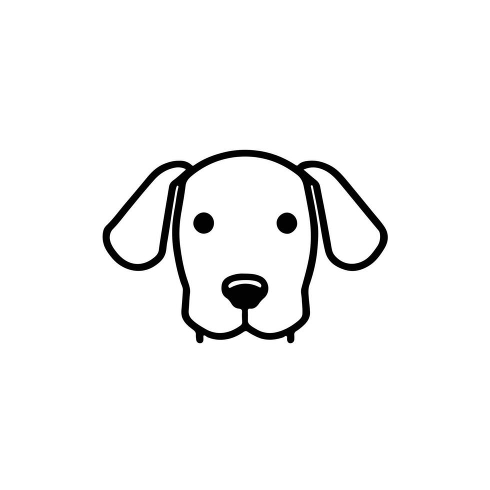 Dog head icon, dog face sign, dog face icon in line art, Vector graphics.