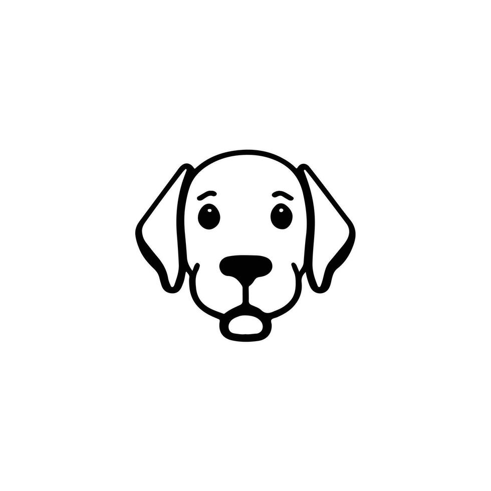 Dog head icon, dog face sign, dog face icon in line art, Vector graphics.