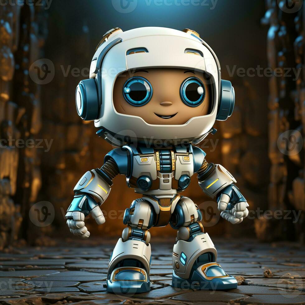 AI generated 3d cartoon robot of the future photo