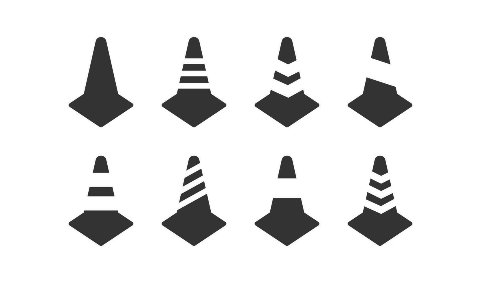 Black traffic cone icon set. Vector illustration design.