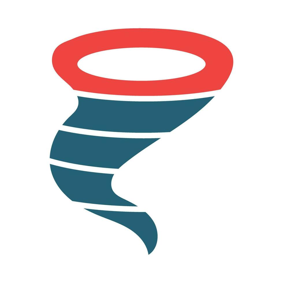 Tornado Glyph Two Color Icon Design vector