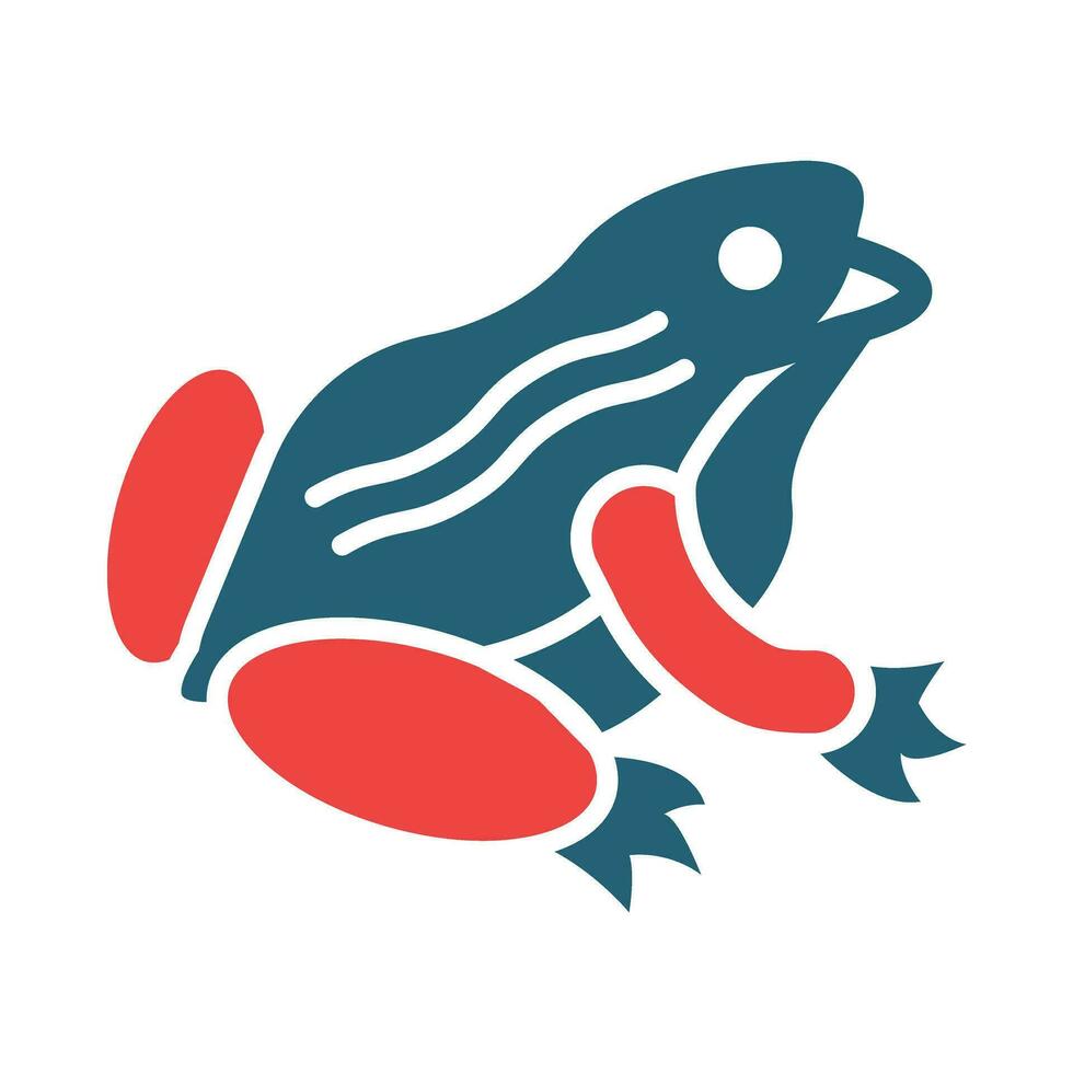 Frog Glyph Two Color Icon Design vector
