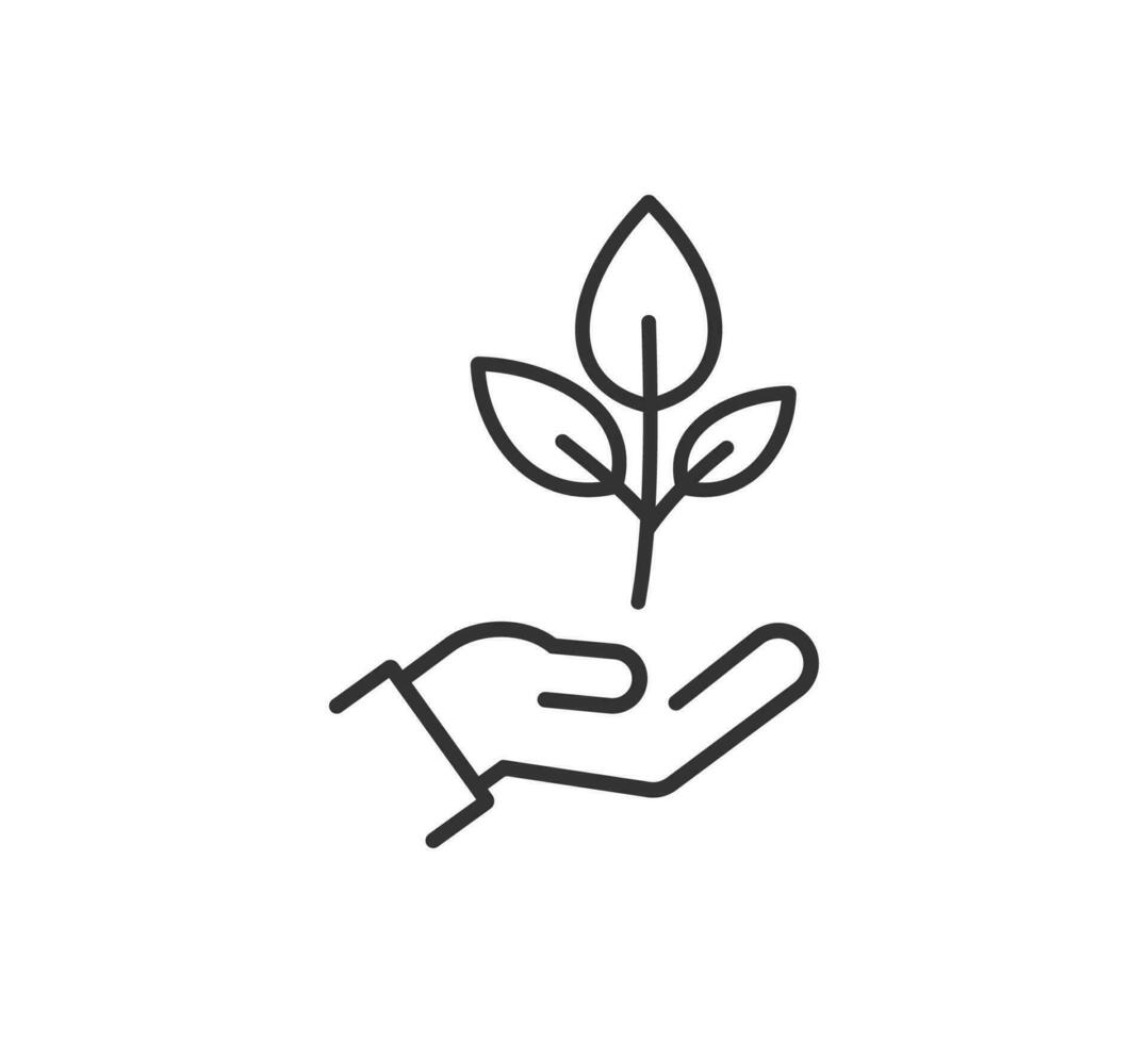 Plant sprout in a hand icon. Vector illustration desing.