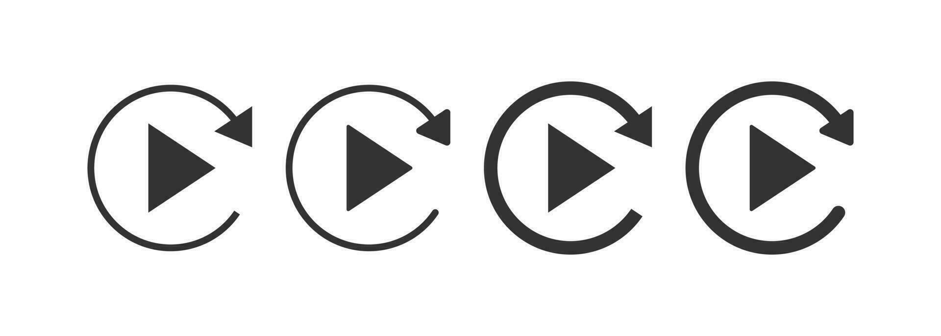 Replay video, movie for media line icon. Vector illustration desing.