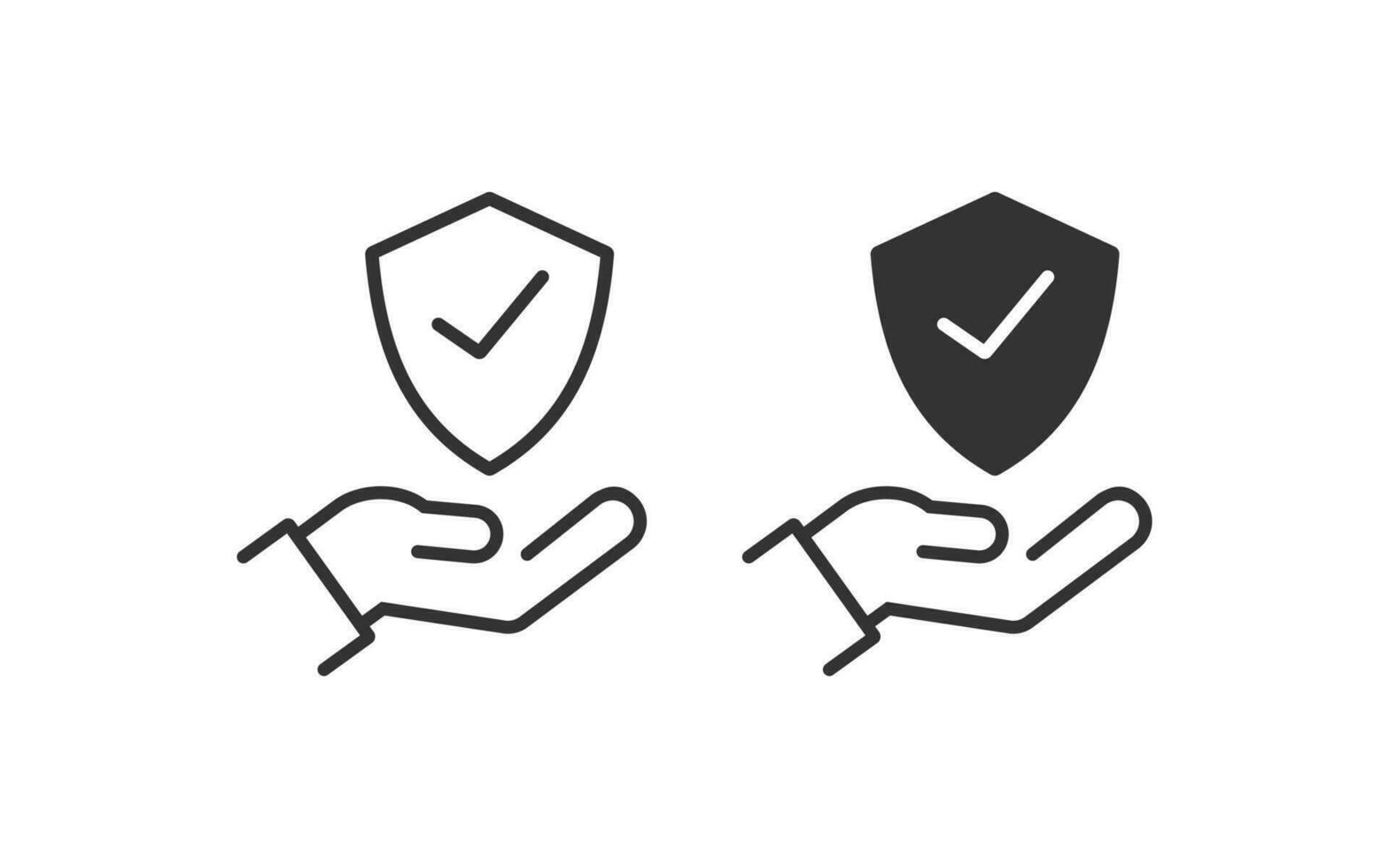 Hand holding a shield with checkmark icon. Vector illustration desing.