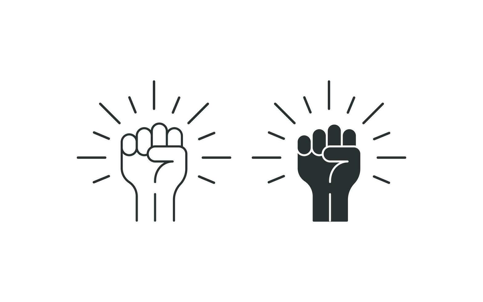 Fist raised up icon. Hand up illustration symbol. Sign power vector