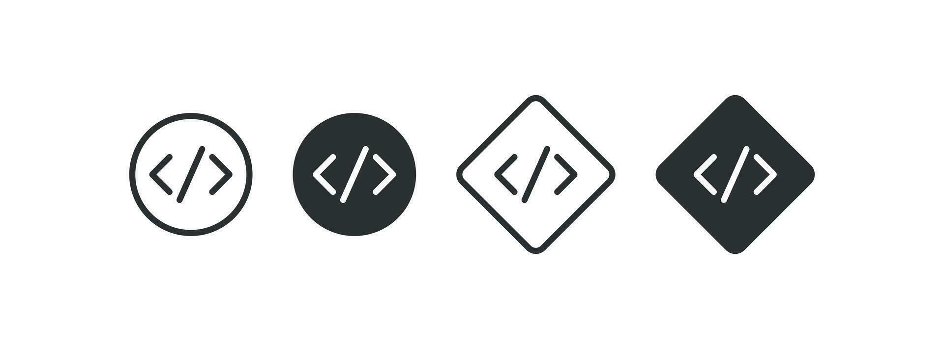 código icono. código html señales vector