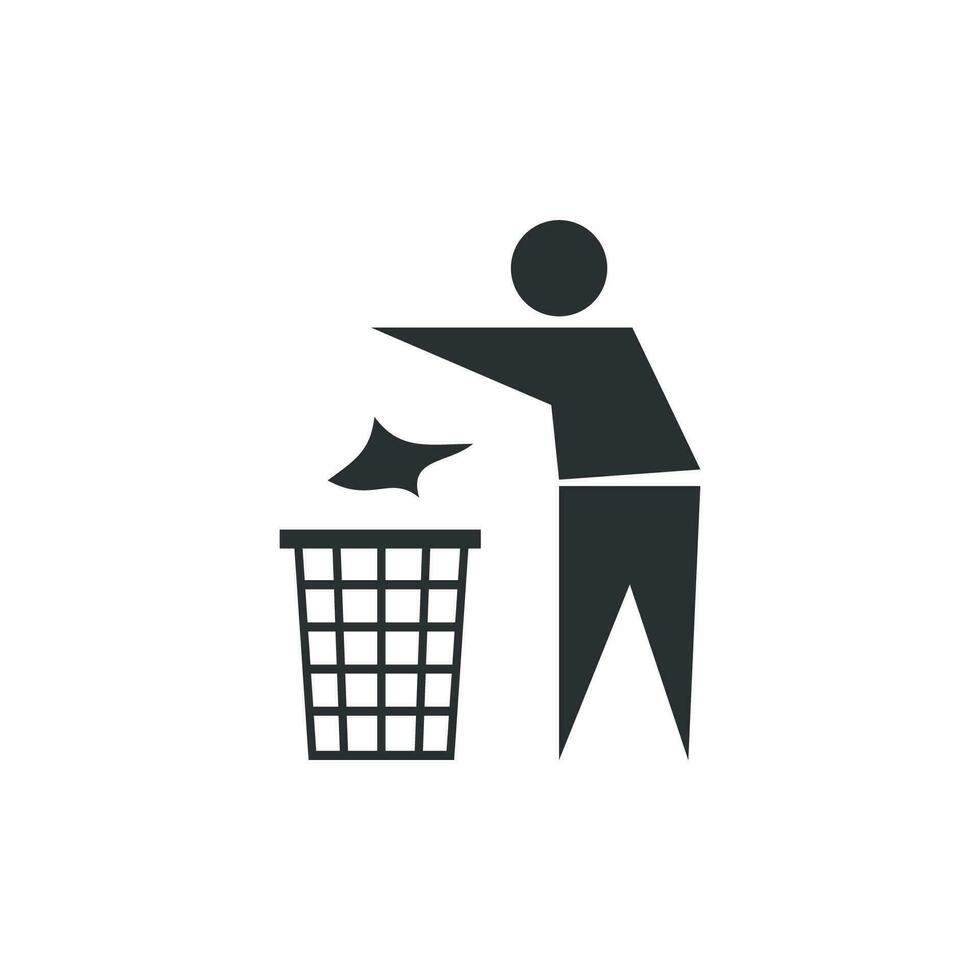 persona basura icono. reciclaje basura vector