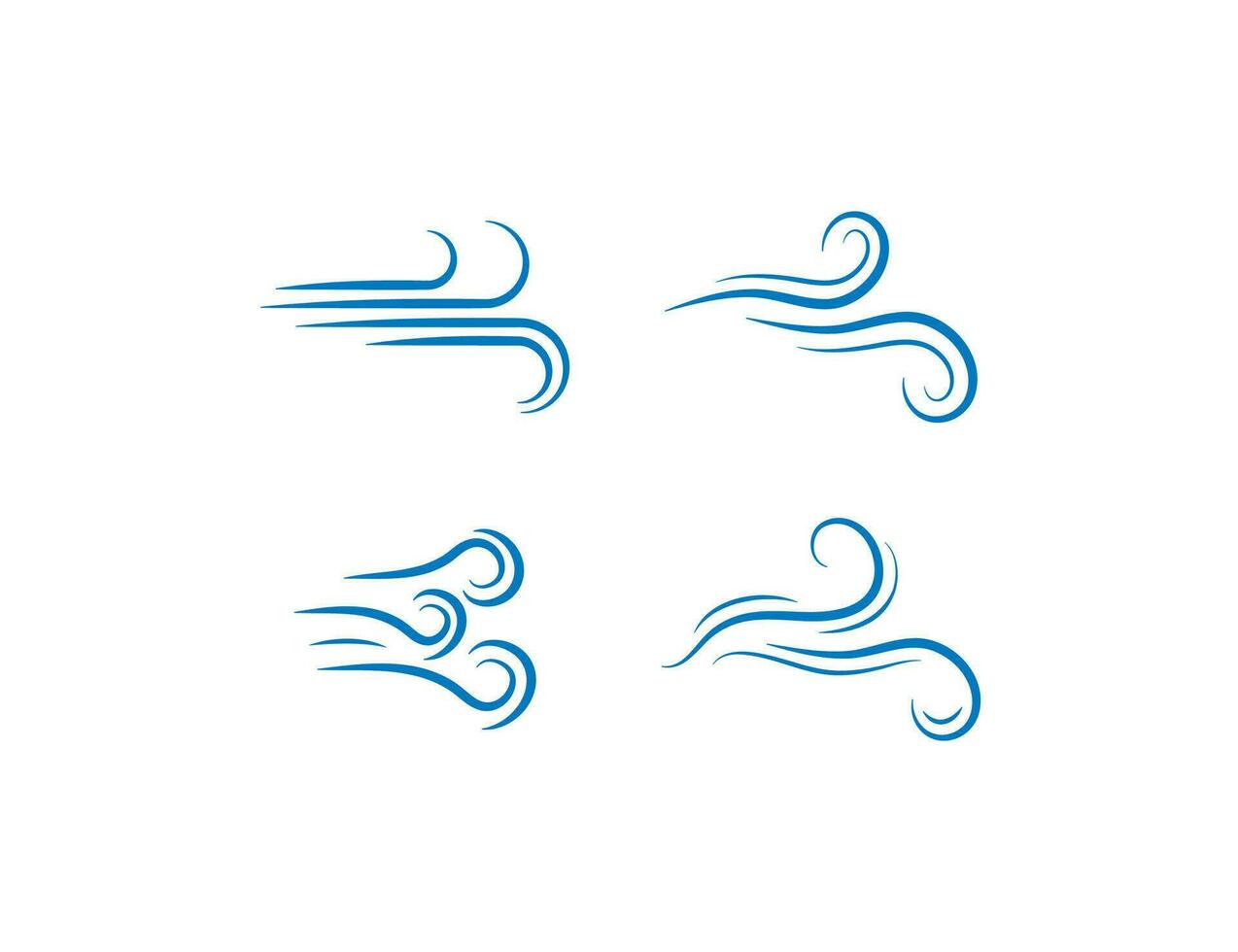 Wind icon set. Air breath illustration symbol. Sign flow wind vector