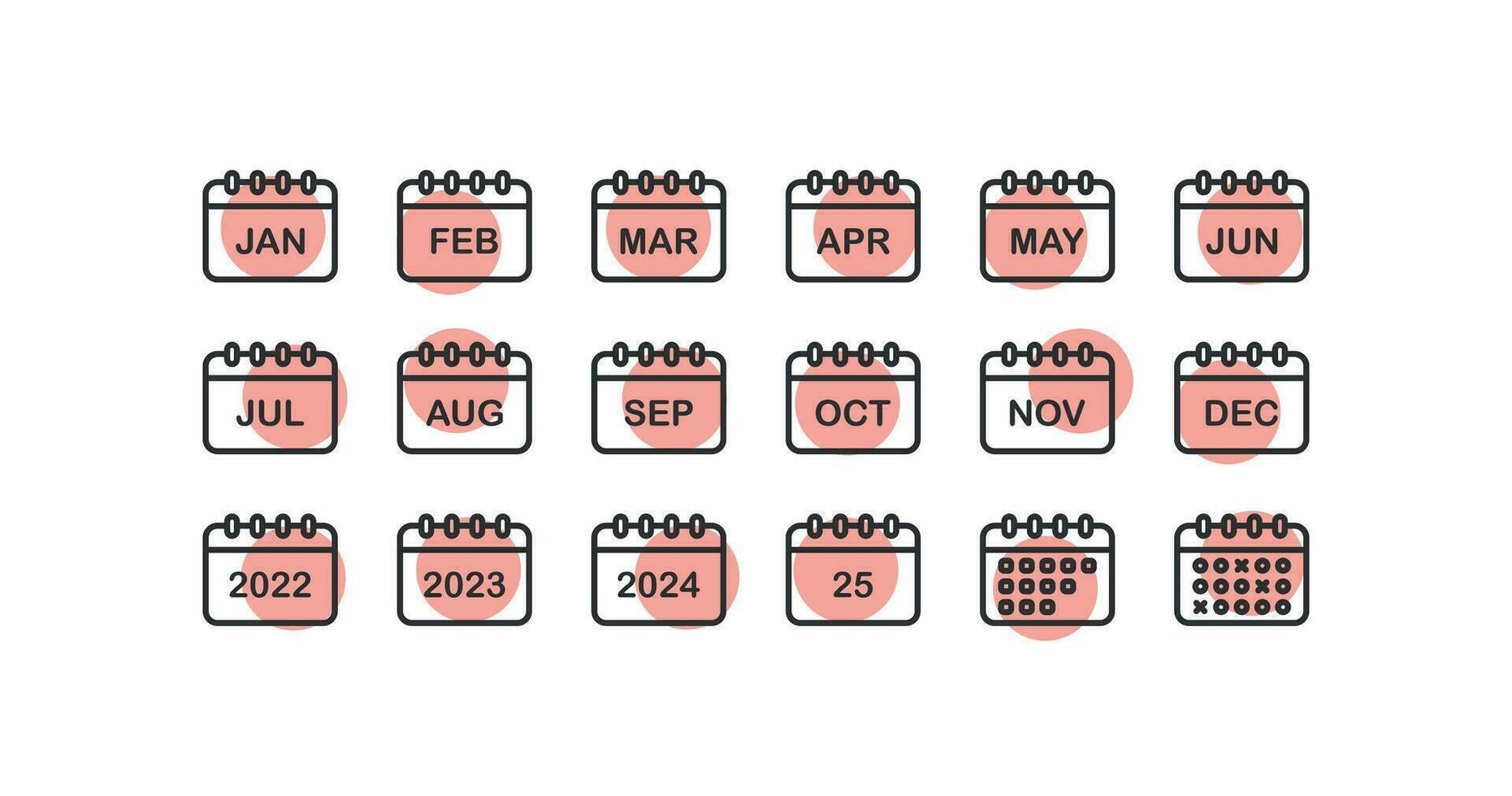Calendar icon. Months and years vector