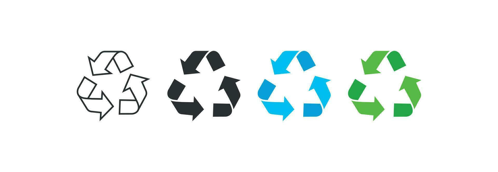 reciclaje logo icono colocar. reciclar flecha vector