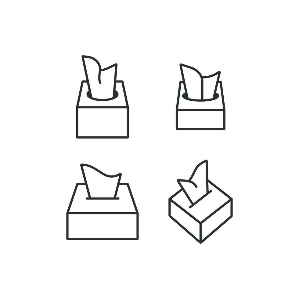 Tissue box icon. Paper napkins illustration symbol. Handkerchiefs vector