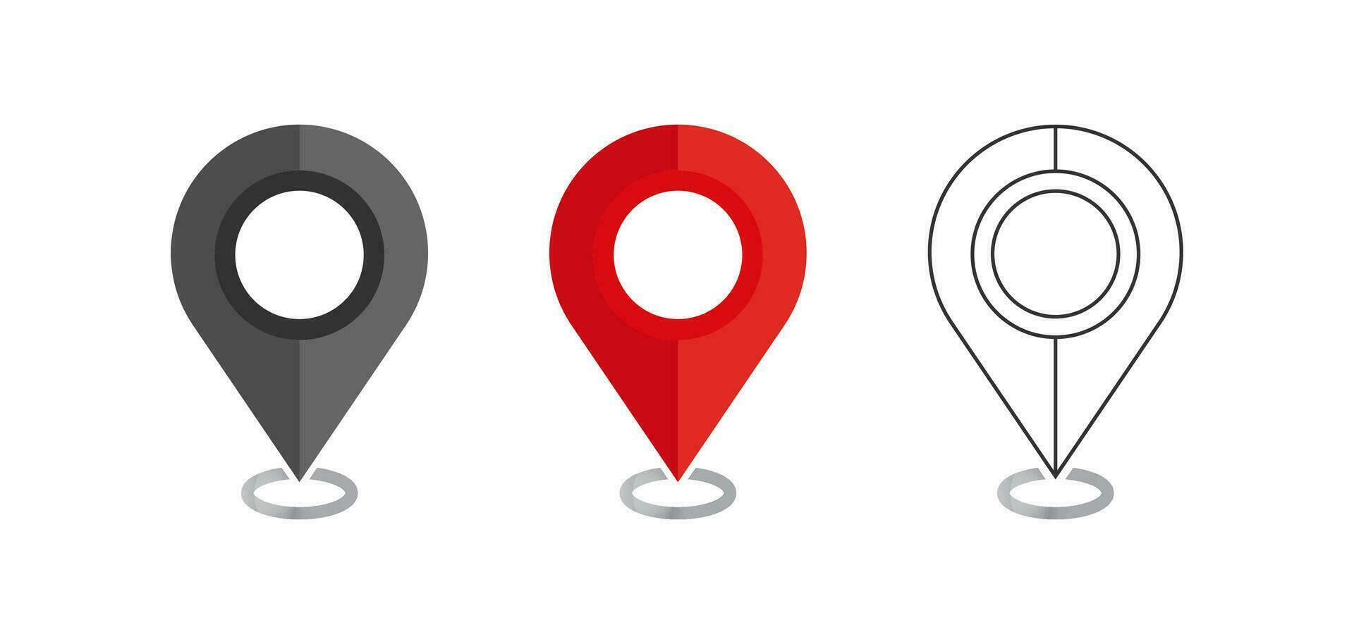 Location icon set. Pin, pointer illustration symbol. Sign navigation map vector