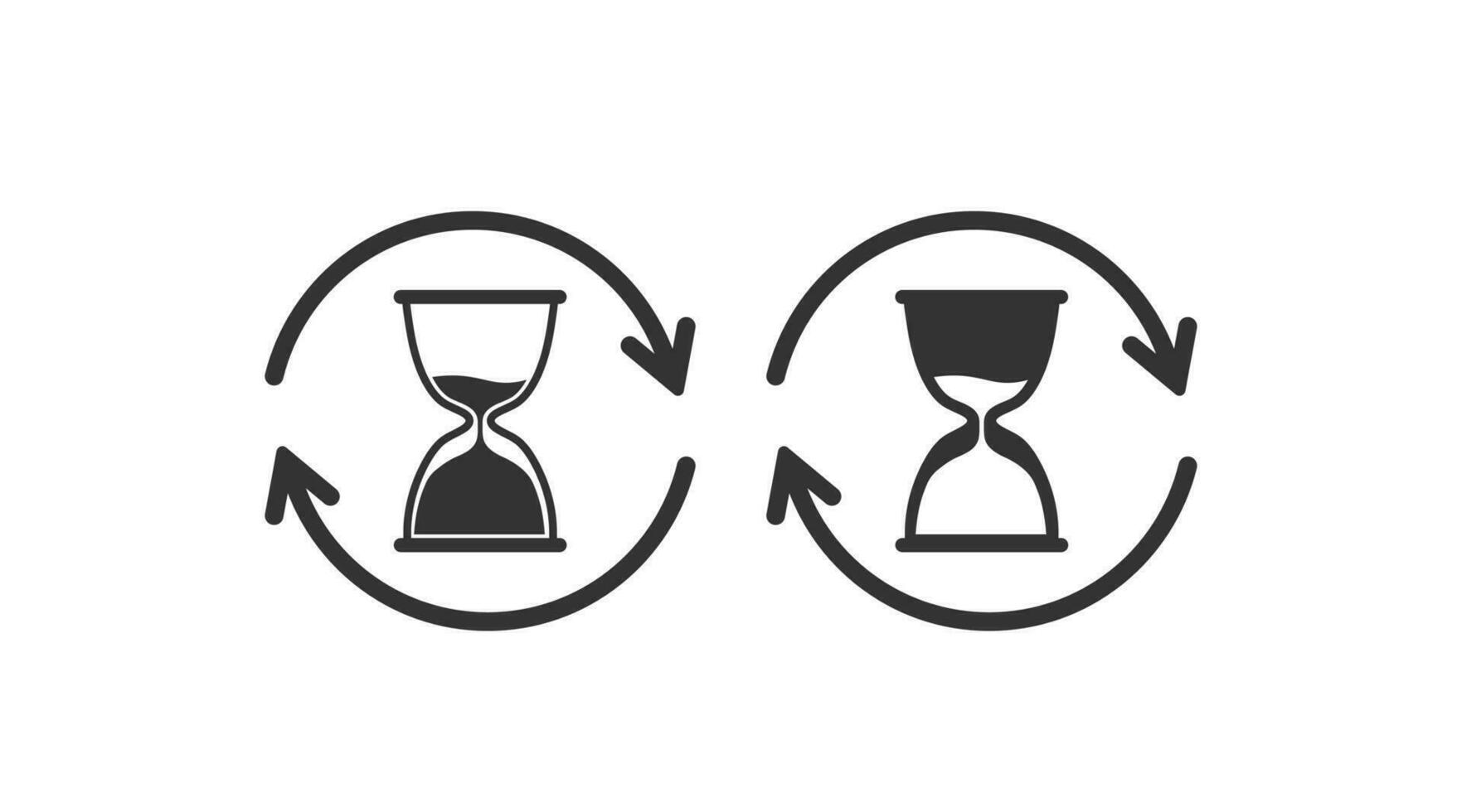 Refresh hourglass icon. Repeat of history illustration symbol. Sign repeat time vector