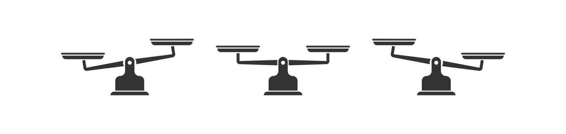 Scales icon set. Libra illustration symbol. Sign bowls of scales in balance, an imbalance of scales vector