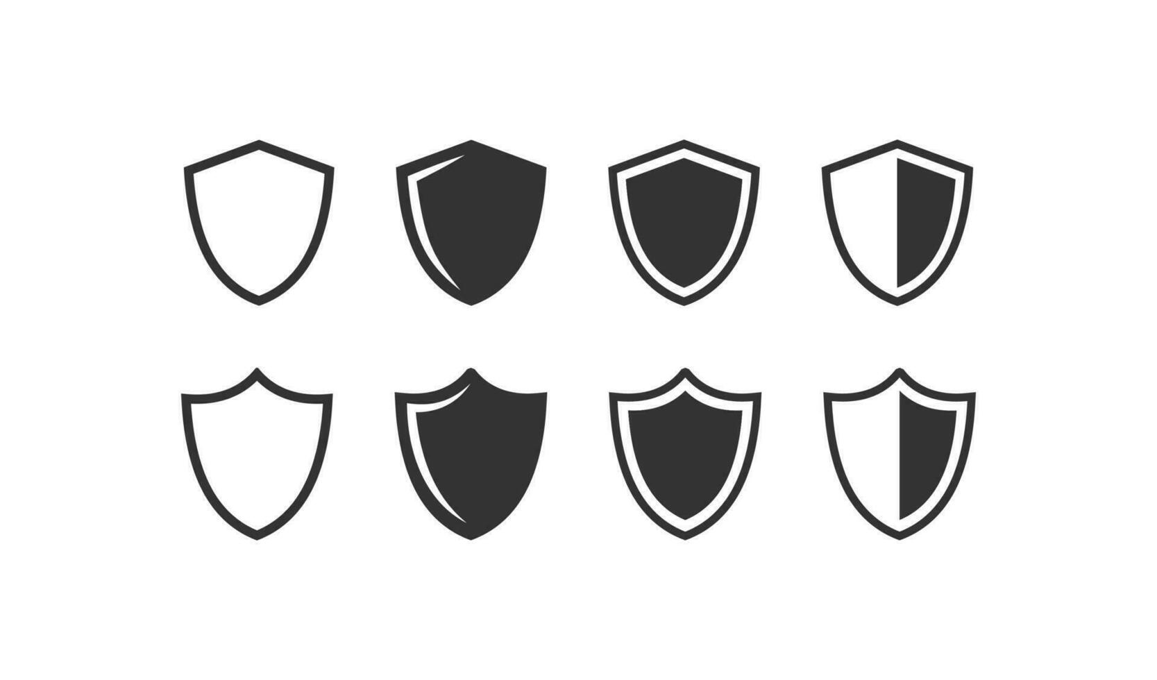 Shield icon set. Old security illustration symbol. Sign logo safety vector