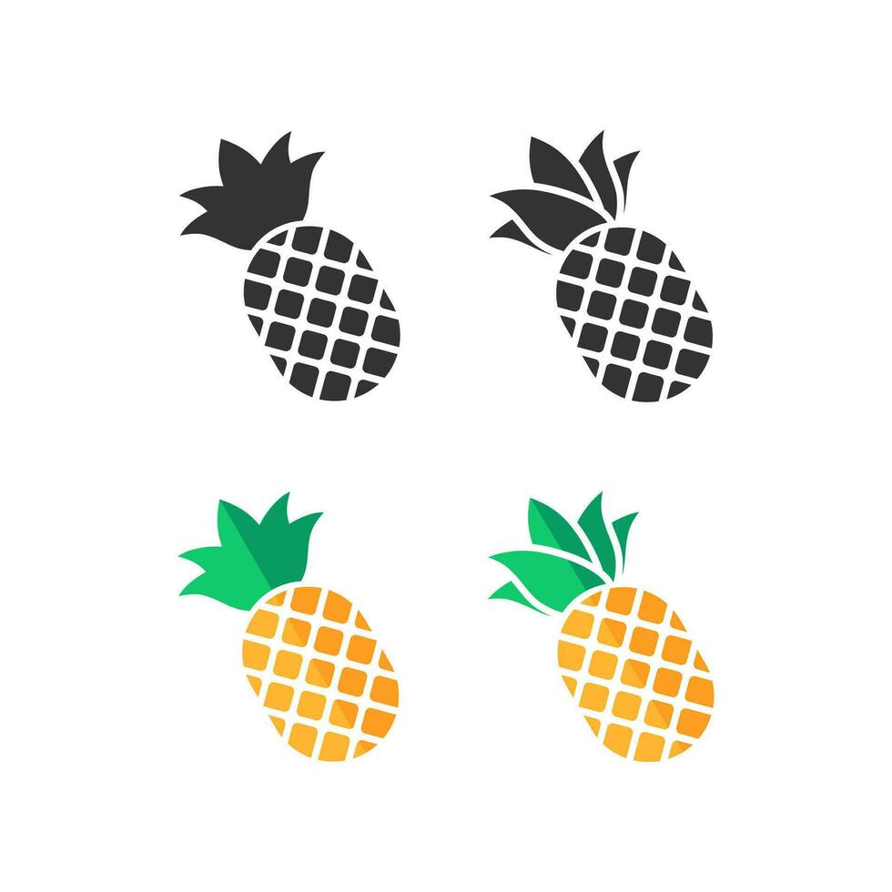 Pineapple icon. Ananas illustration symbol. Sign exotic fruits vector