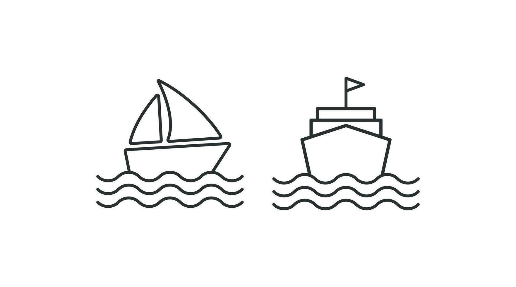 Floating ship icon. Boat illustration symbol. Sign cruise vector