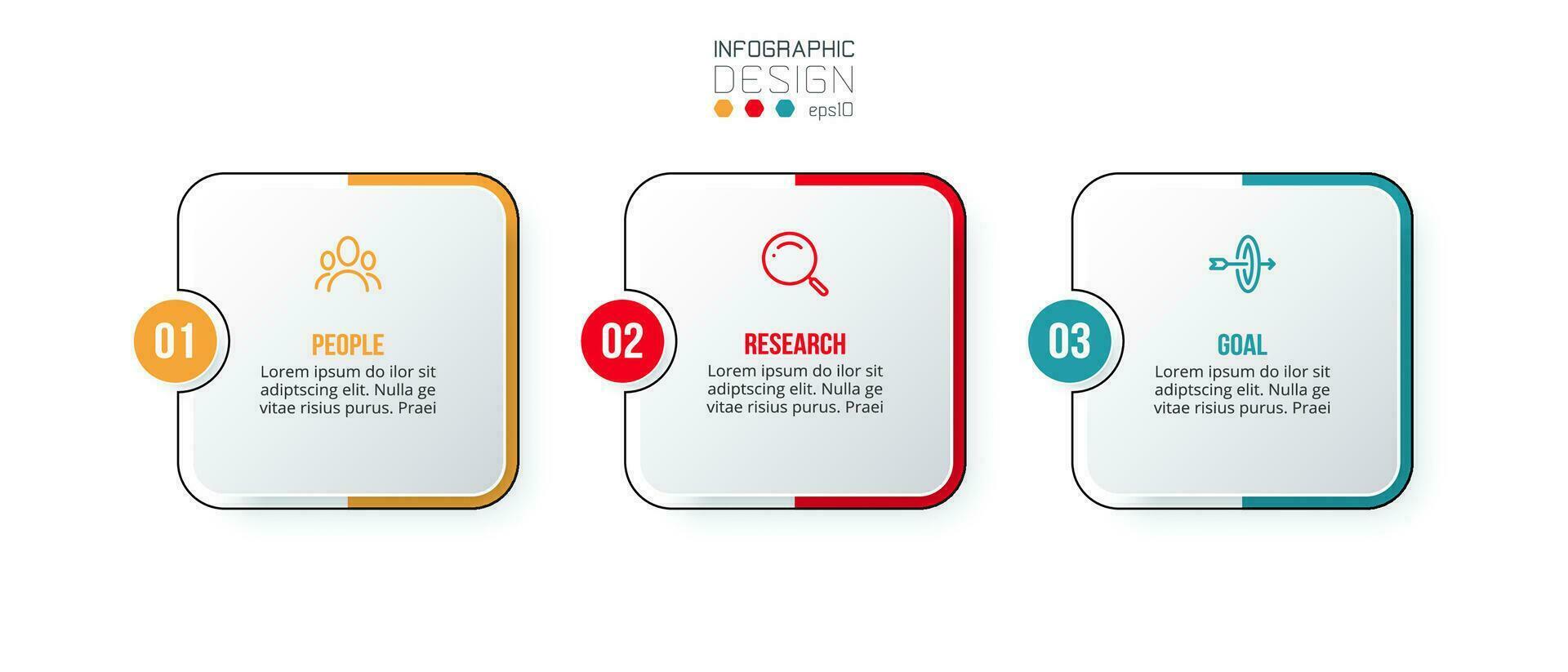 3 Step presentation for business infographic vector design.