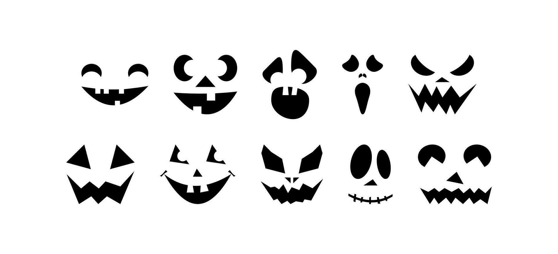 Halloween scary pumpkins cut icon. Horror face symbol. Sign halloween vector flat.