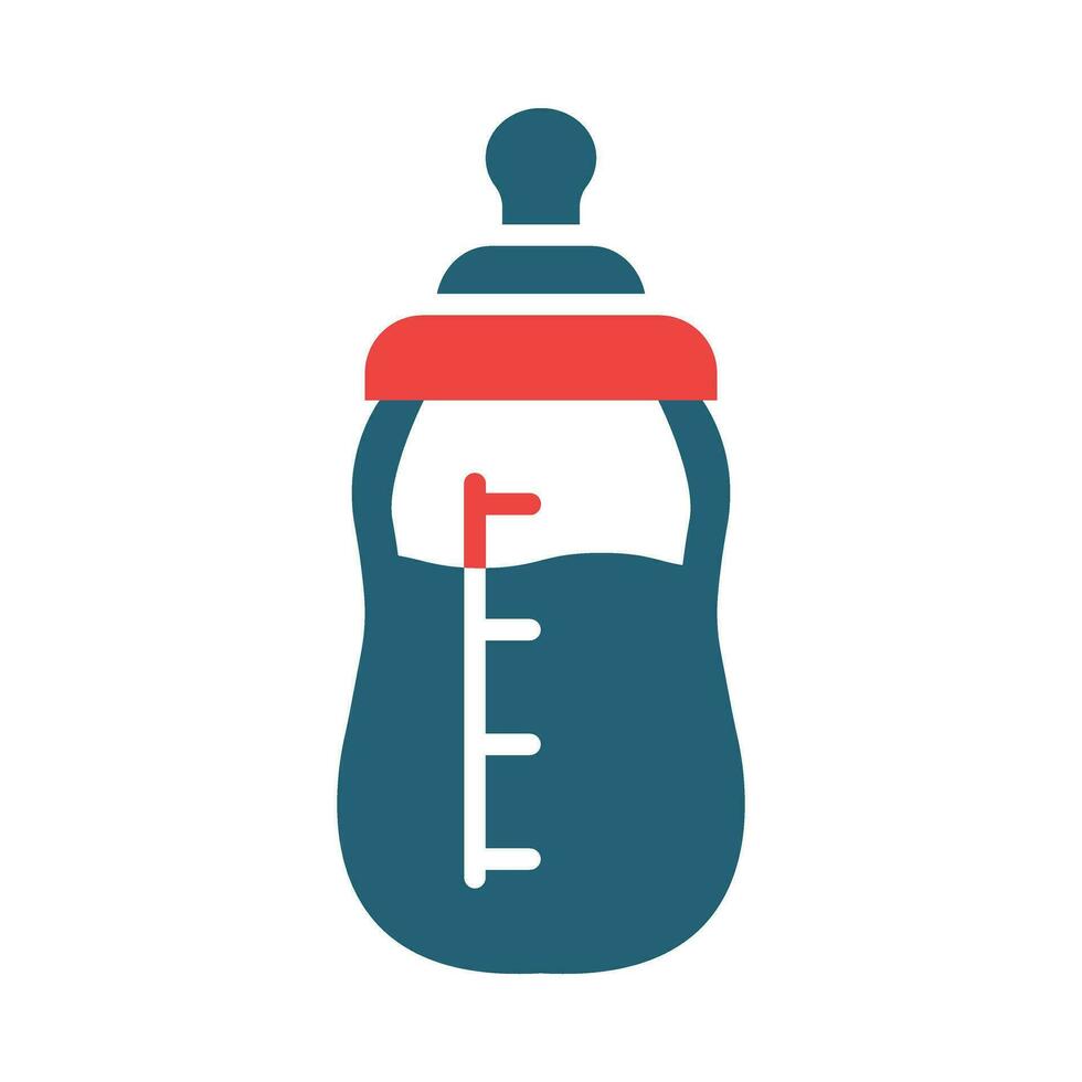 Milk Bottle Glyph Two Color Icon Design vector