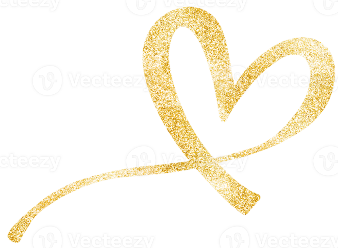 Happy Valentine Day with Gold Glitter Outline Heart png