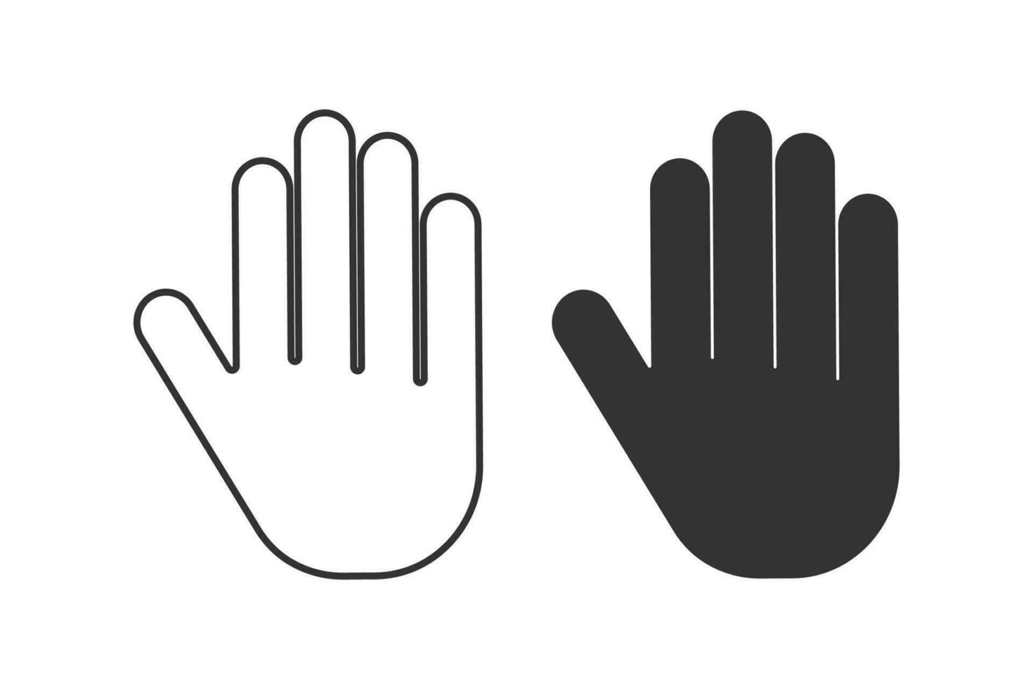 Hand icon. Palm symbol. Sign ban vector flat.
