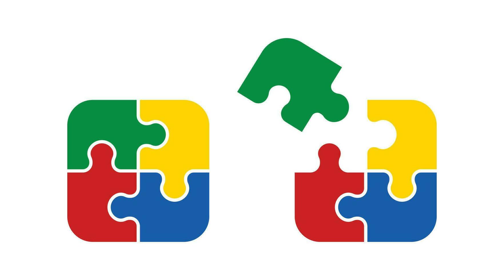 Color Puzzle icon. Jigsaw symbol. Sign prefabricated square vector. vector