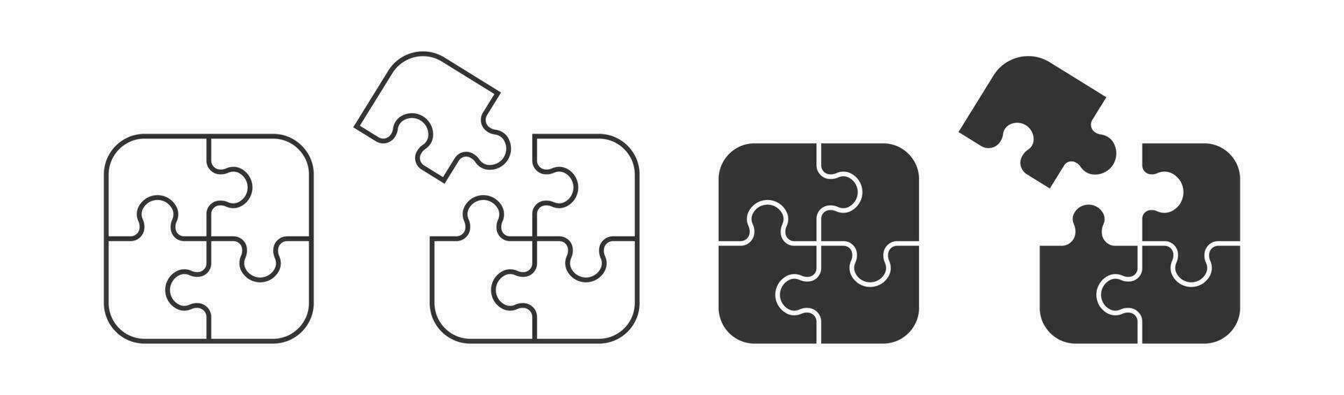 Puzzle icon. Jigsaw symbol. Sign prefabricated square vector. vector