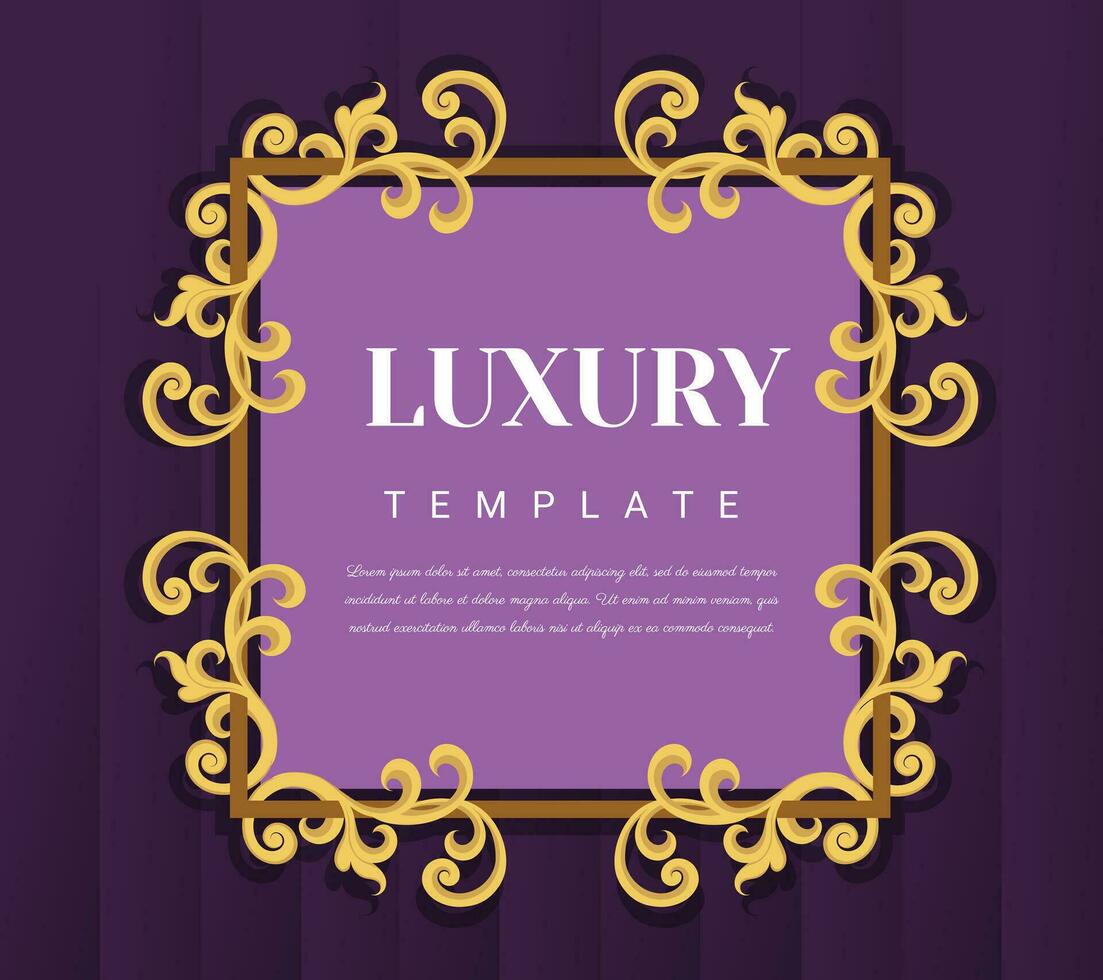 Gold borders text frames, Vintage Ornate Frame for invitations and greeting cards, Elegant Illustration. vector