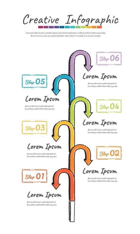 Infographic Doodle design elements for your business with 6 options, parts, steps or processes. vector