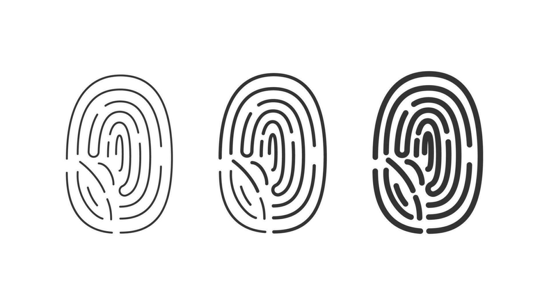 Flat fingerprints icon set. Imprint thumb symbol. Sign scanner finger vector flat.