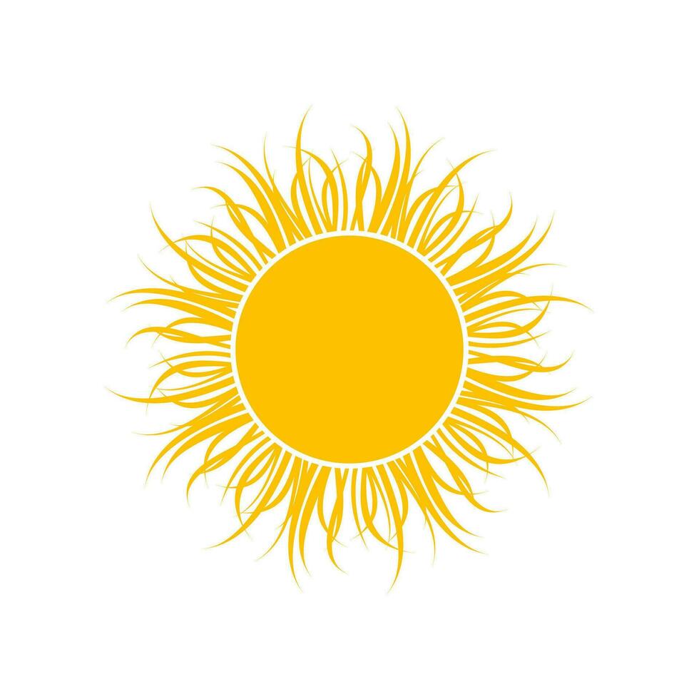Sun icon. Heavenly body symbol. Sign circle rays lights vector. vector