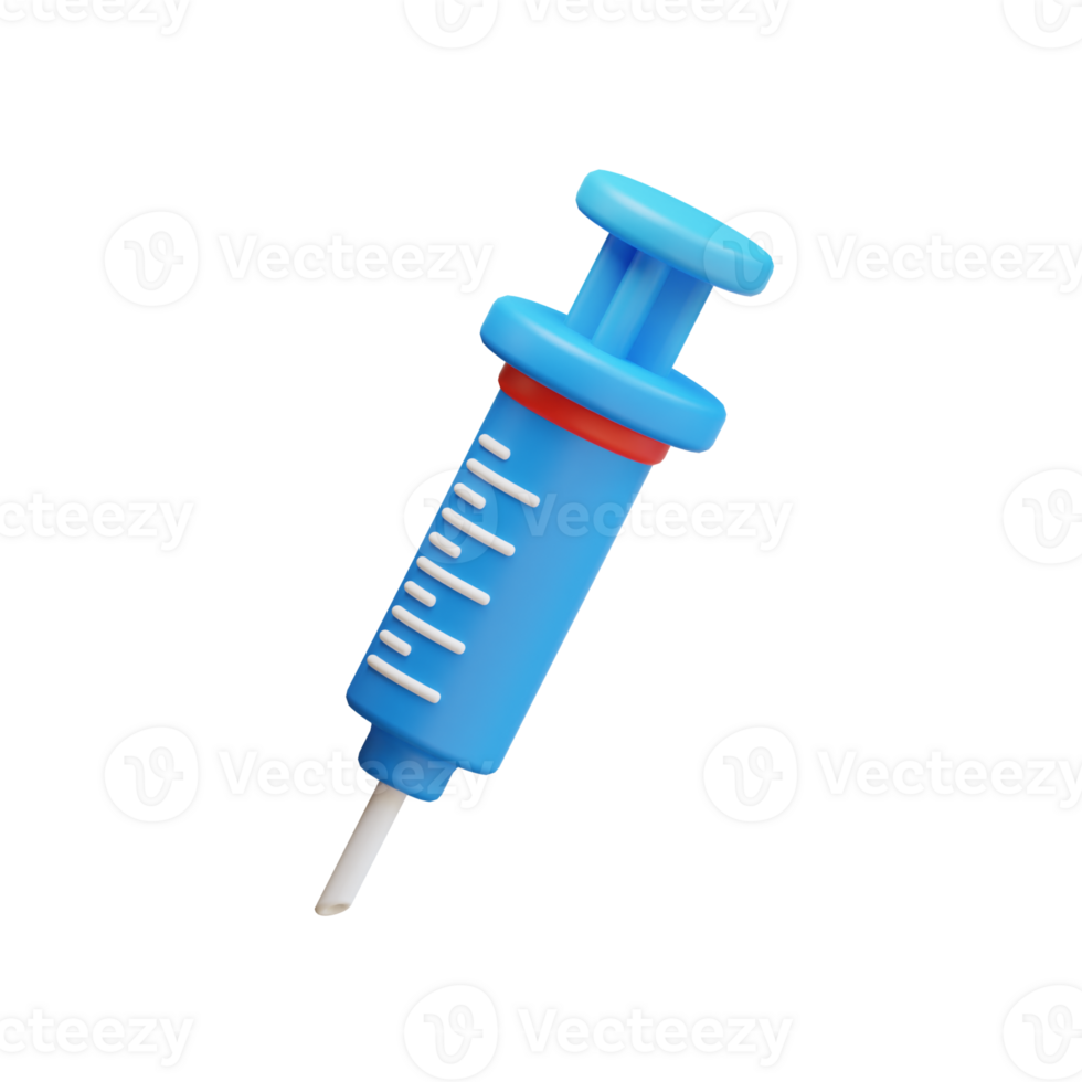 Syringe for medical injection, vaccination. Medicine, medical equipment concept. 3d rendering icon png