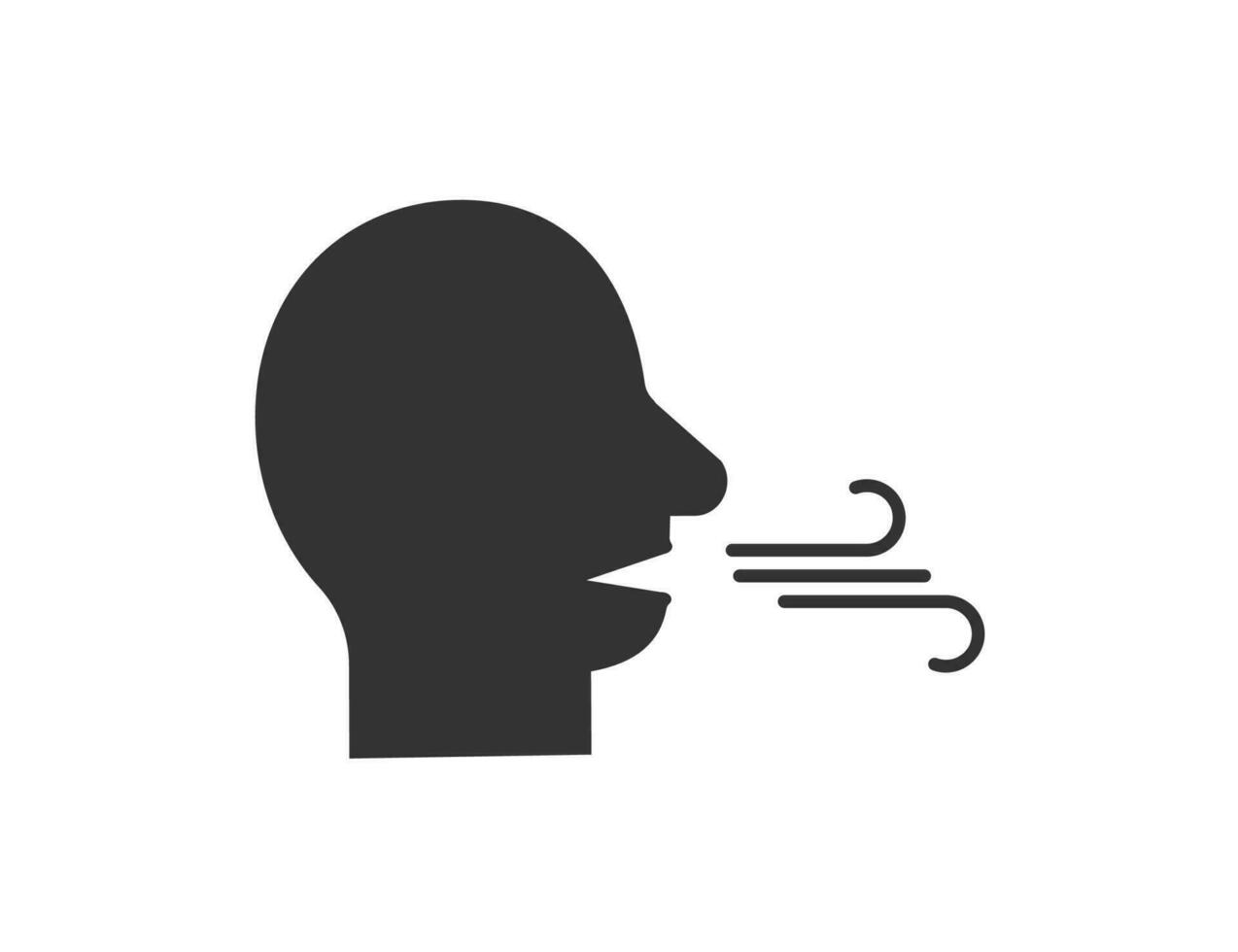 Bad breath icon. Breathing symbol. Sign oral smell vector flat.