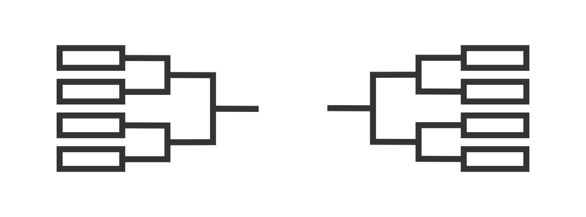 16 team tournament braket templates icon. Game diagram symbol. Sign  blank vector. vector
