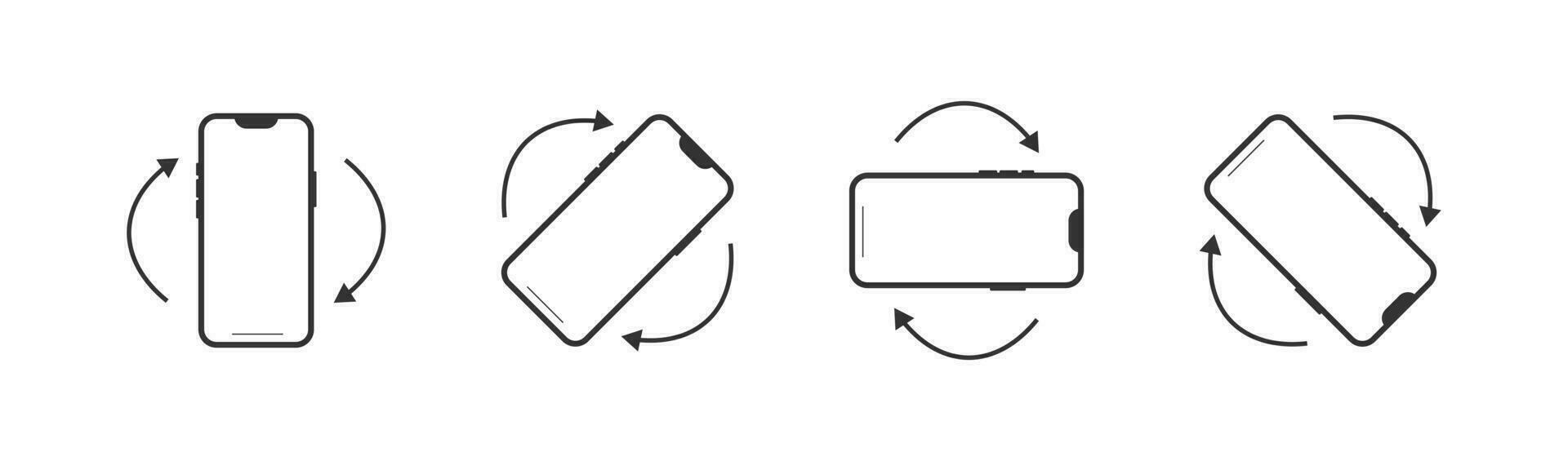 girar móvil teléfono icono. inclinación teléfono inteligente símbolo. firmar dispositivo vector. vector