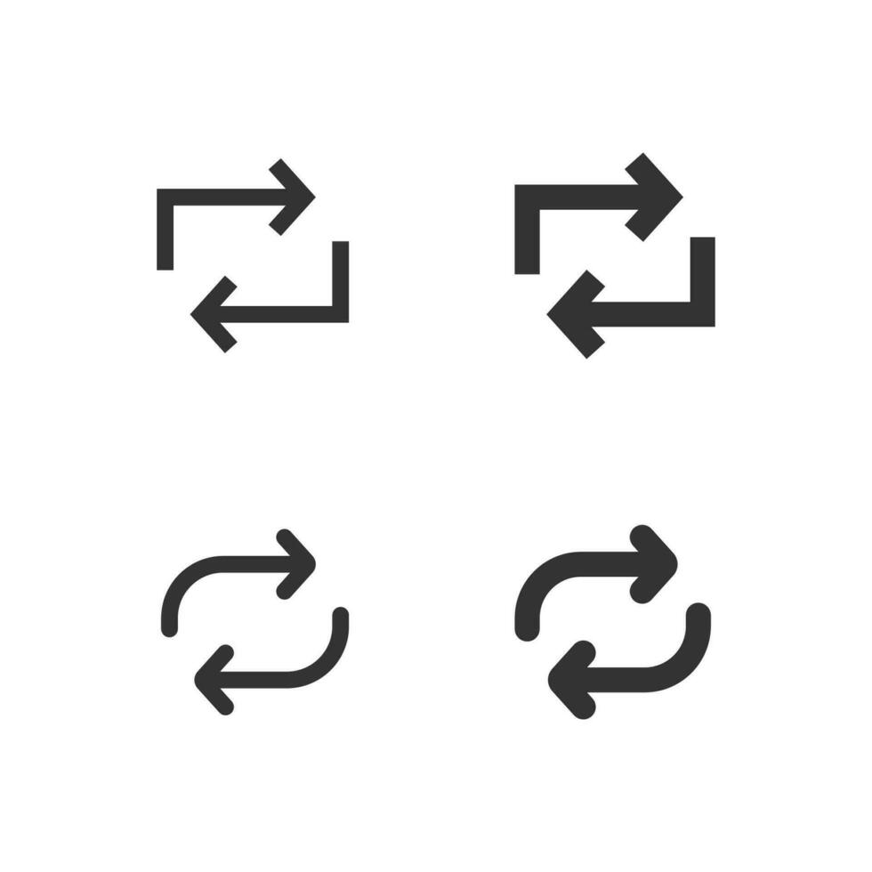 Exchange arrows icon. Return symbol. Sign revolve vector. vector