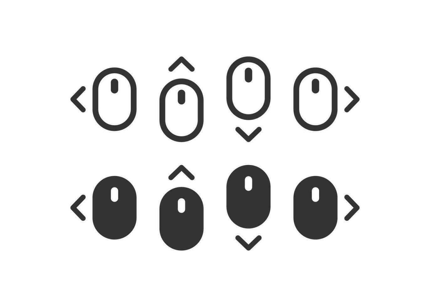 Scroll and cursor computer mouse icon. Pc pointer symbol. Sign button vector. vector