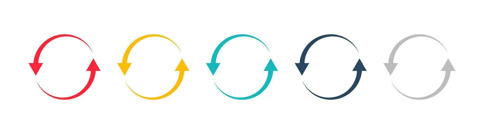 de colores flecha círculos icono. reciclaje símbolo. firmar circular movimiento vector. vector