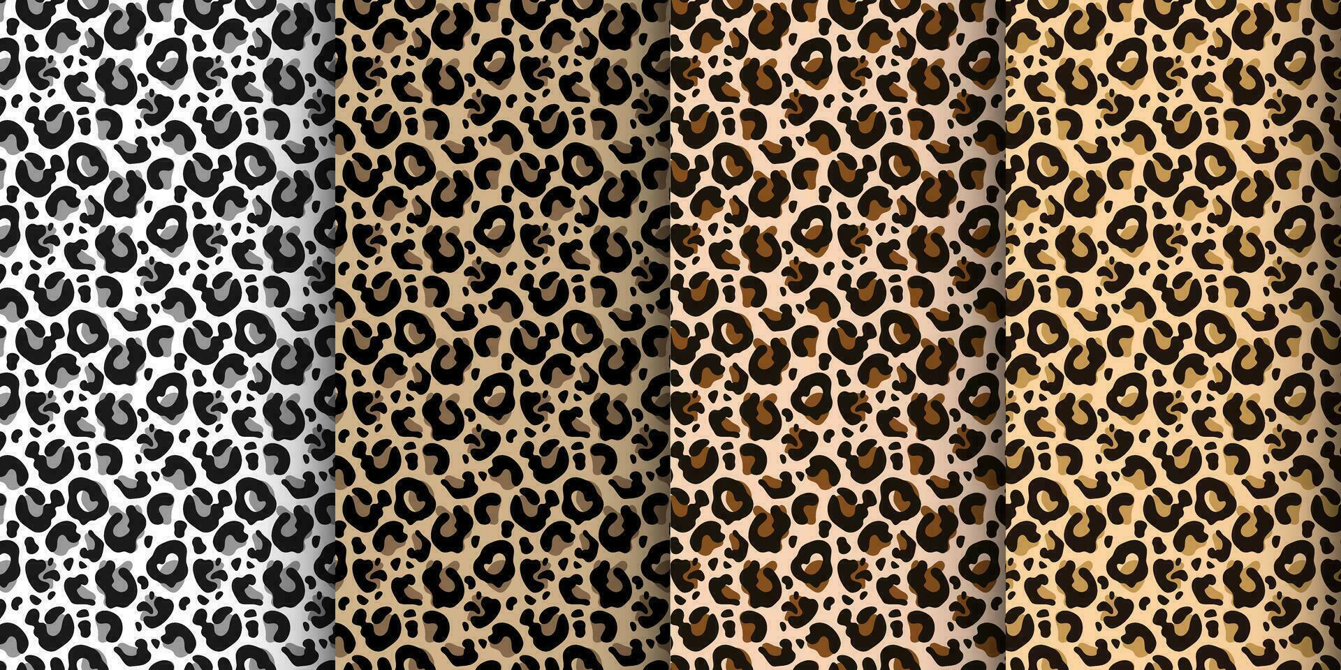 leopardo, Tigre sin costura patrón, resumen salvaje animal piel antecedentes. conjunto de leopardo texturas, diseño para antecedentes, huellas dactilares, textiles. vector