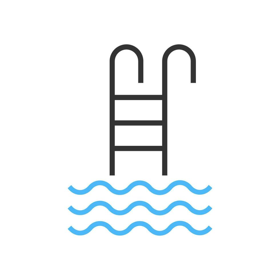 Swimming pool icon. Artificial reservoiSwimming pool icon. Artificial reservoir symbol. Sign stairs and water vector. symbol. Sign stairs and water vector. vector