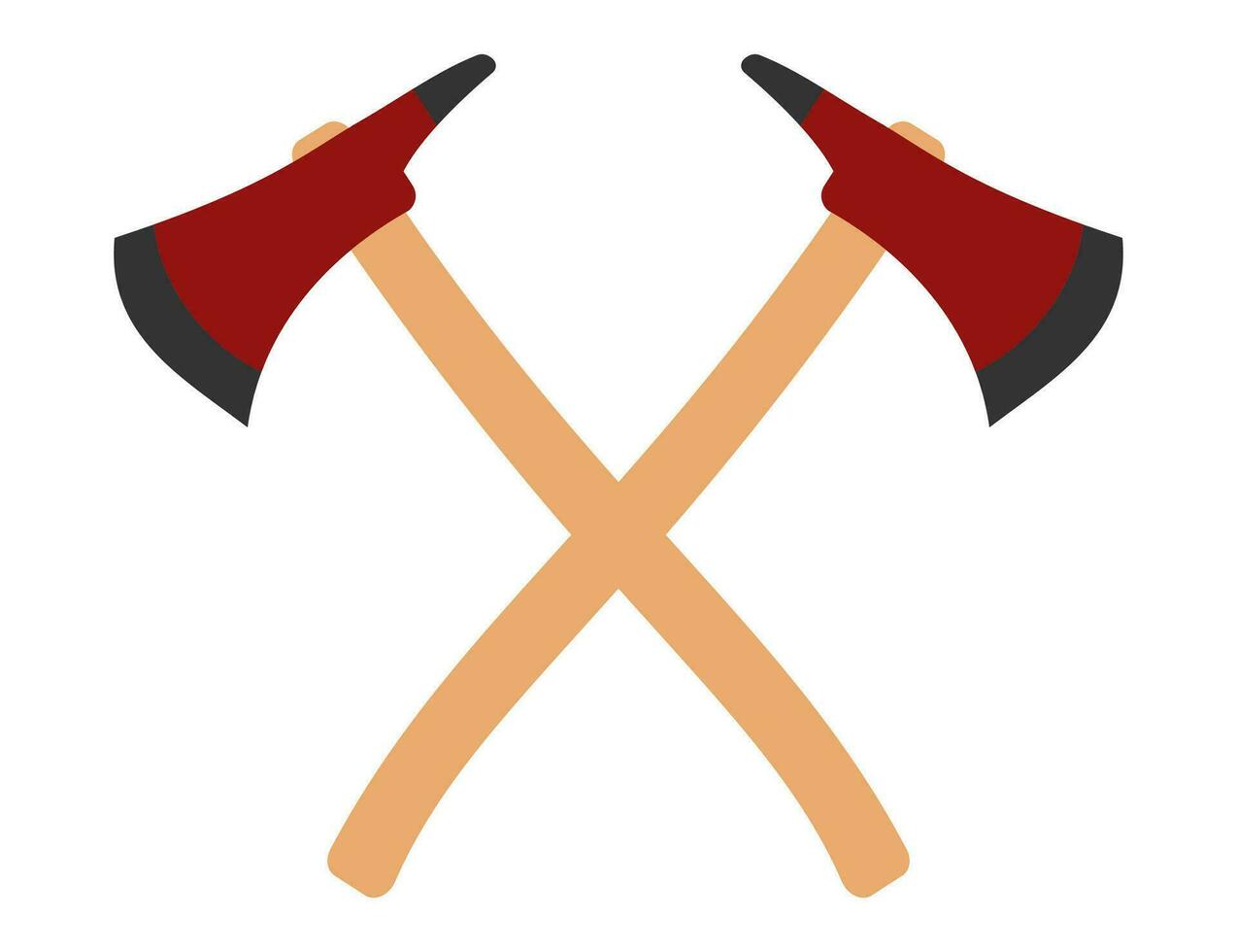 Two fire axes icon. Hatchet symbol. Sign fireman's tool vector. vector