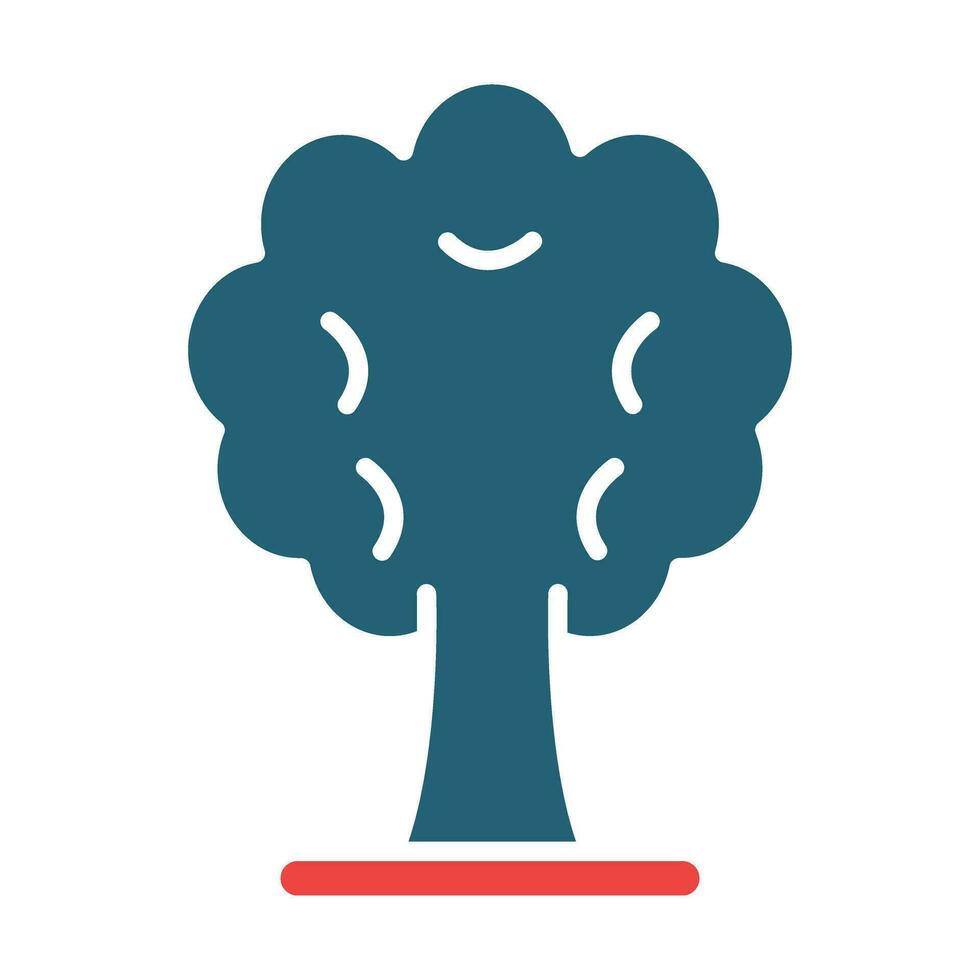 Tree Glyph Two Color Icon Design vector