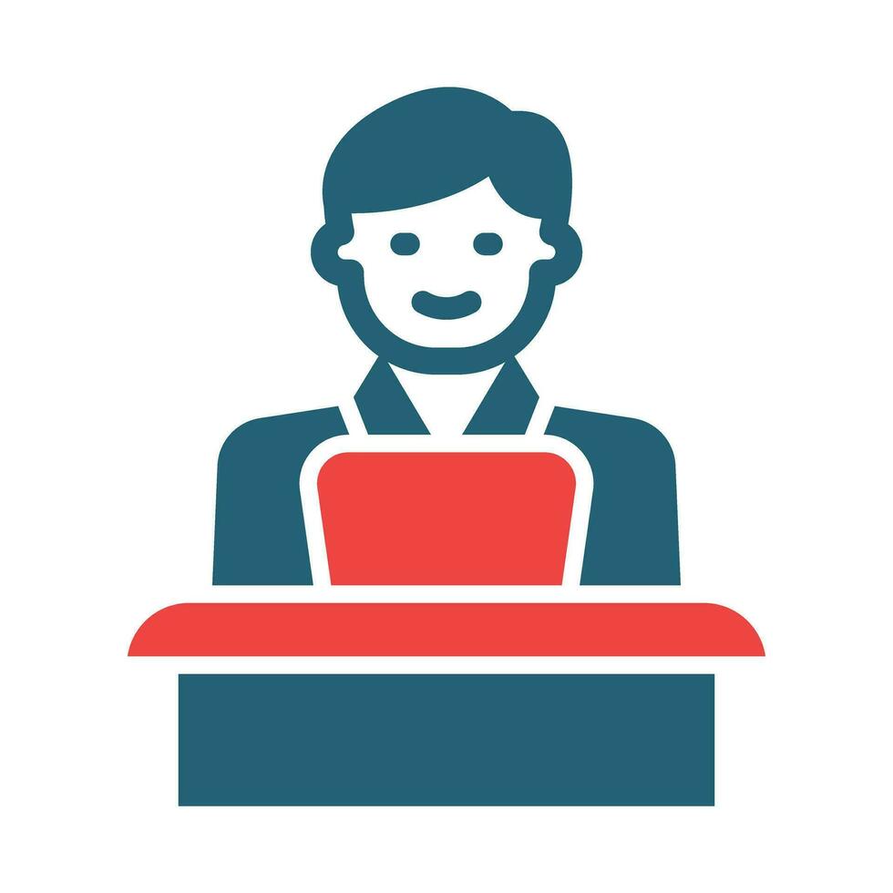 Blogger Glyph Two Color Icon Design vector