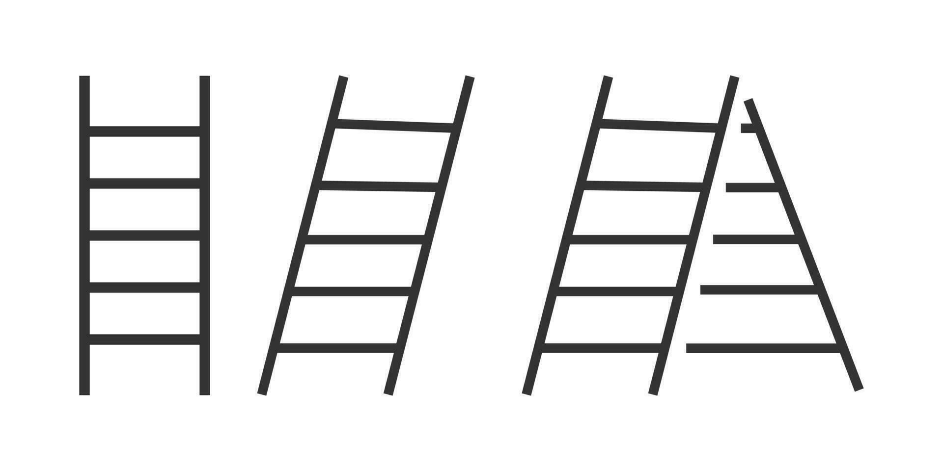 un conjunto de diferente escaleras icono. vertical y escalera símbolo. firmar construcción escalera vector. vector