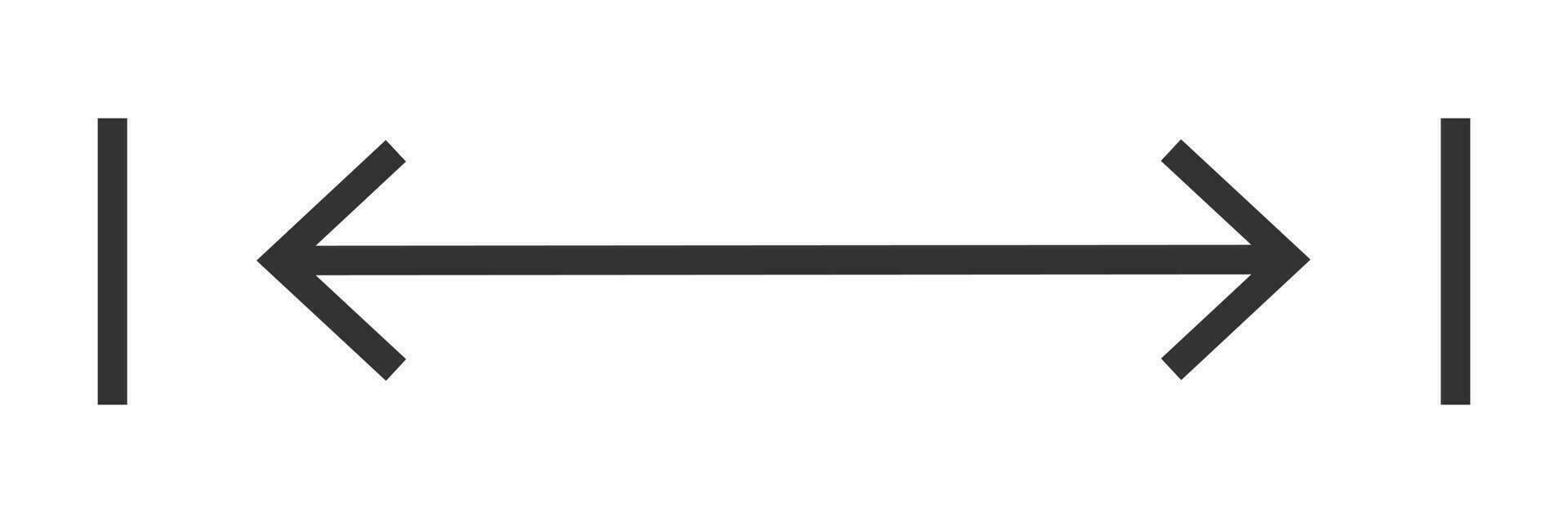 User Interface - Width icon design. Dimension symbol. Sign  two arrow direction vector. vector