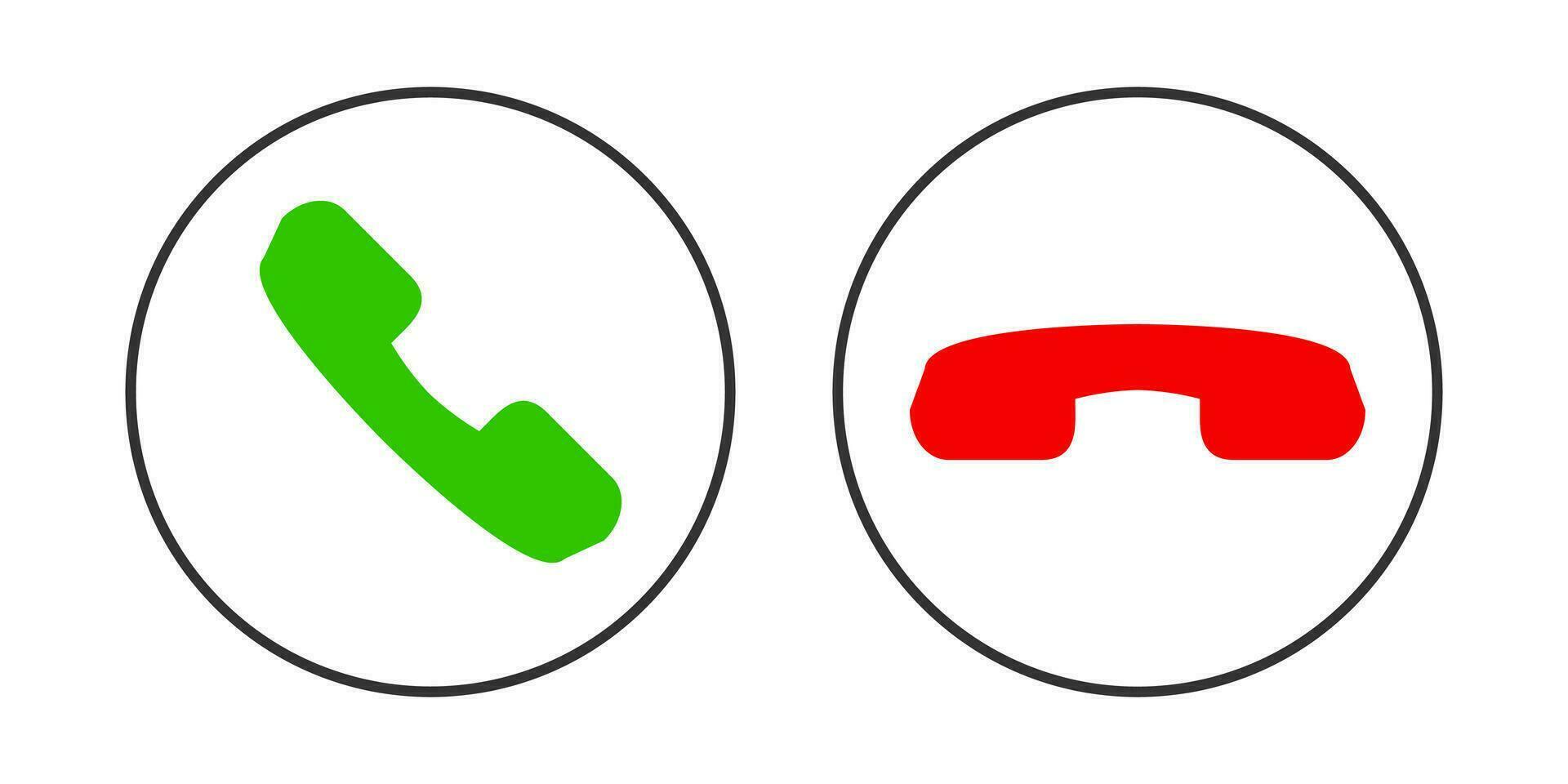 Phone call icon.  Green and red yes no  buttons symbol. Sign smartphone vector. vector