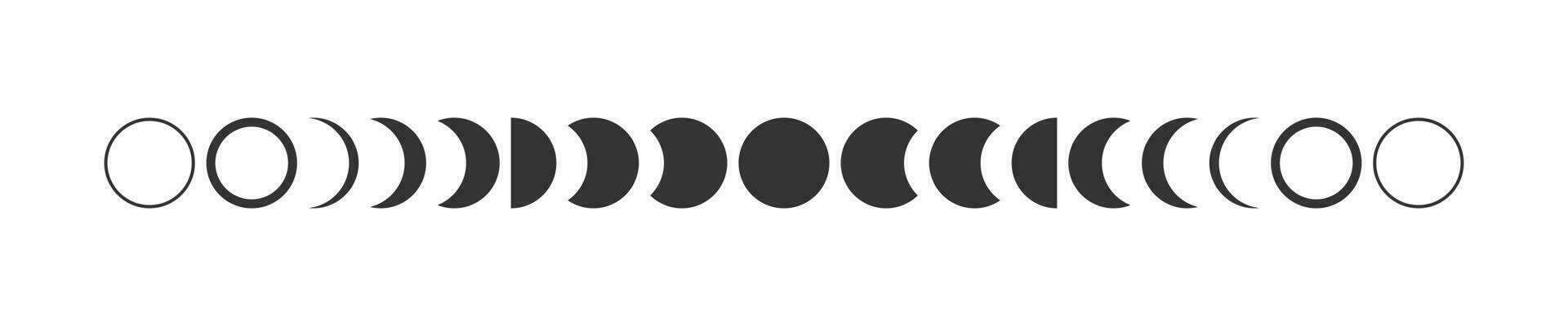 Moon phase icon. Cycle symbol. Sign change luna vector. vector